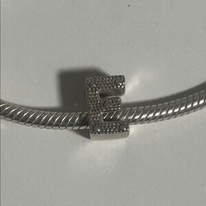 Silver Initial 'E' Bracelet